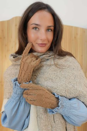 Marple Suedette Gloves Camel